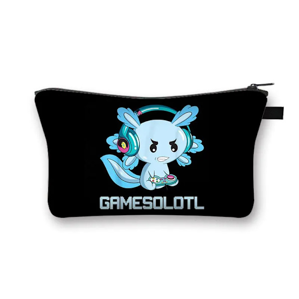 Söt Axolotl Case Gamesolotl Gamer Sminkväskor Kawaii Toalettartiklar Arrangörer Liten handväska Flickor Casual Kosmetikväska shzbxqdw01cw