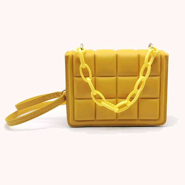 Honeycherry Geo Embossed Flap Crossbody Bag Mini Handväskor För Dam Portmonnäer Mini Crossbody Bag Yellow
