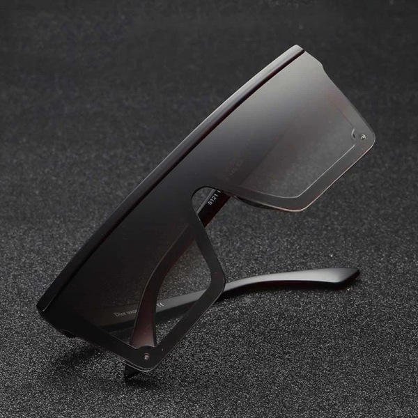 DCM Nya Oversized Man Flat Top Solglasögon Märke Black Square Shades UV400 Gradient Solglasögon UV400 C4 Leopard