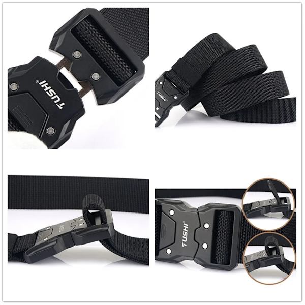 2022 Quick Release Pluggbart spänne Taktiskt bälte Tufft Nylon Militärbälte för män Kamp Slitstarka manliga jeans Midjeband Jakt Camouflage Set A 125cm Adjustable