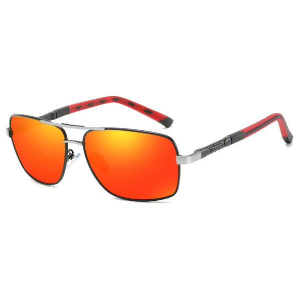 MUSELIFE Polarized Dam Solglasögon Herr Gradient Lins Runda Solglasögon Fyrkantiga Lyxmärke Oculos Lunette De Soleil Femme 6-Black-Gold-Red As Picture