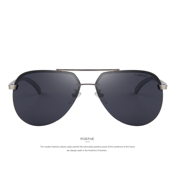 MERRYS Brand Herr 100 % polariserad aluminiumram Solglasögon Mode Körsolglasögon för män S8281 C02 Gray