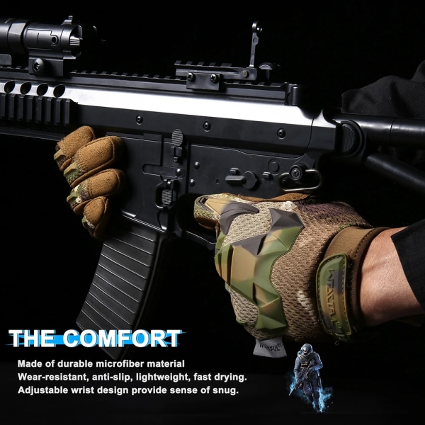 Taktiska Helfingerhandskar Militär Armé Cykling Airsoft Paintball Skytte Jakt Fotvandring Köra Cykel Vantar Stötsäkra män Brown XL