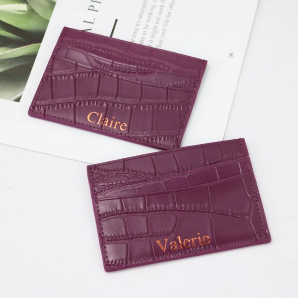 Klassisk krokodilmönsterkorthållare Män Kvinnor Äkta läder Läder Case ID-kortshållare Plånbok Handväska orange