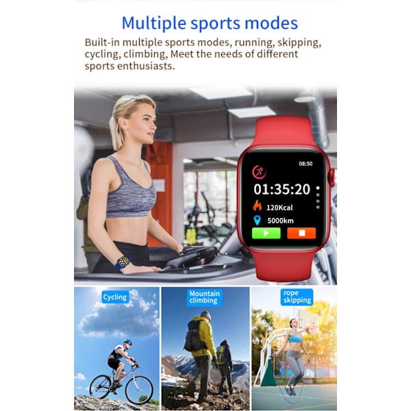 Nytt i Smart Watch Series 8 X8 pro max Men SmartWatch Ultra Women InfiniteScreen Fitness Tracker Band för IOS Android-telefon White Smart Watch 8