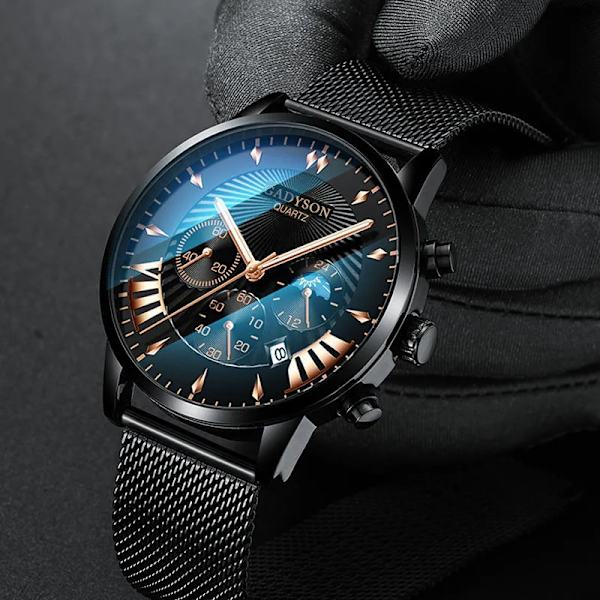Armbandsur Watch Top Märke Lyx Mode Armbandsur Ny Manlig Quartz Watch For Herr Klocka Timmar Hodinky Reloj Hombre Black Black