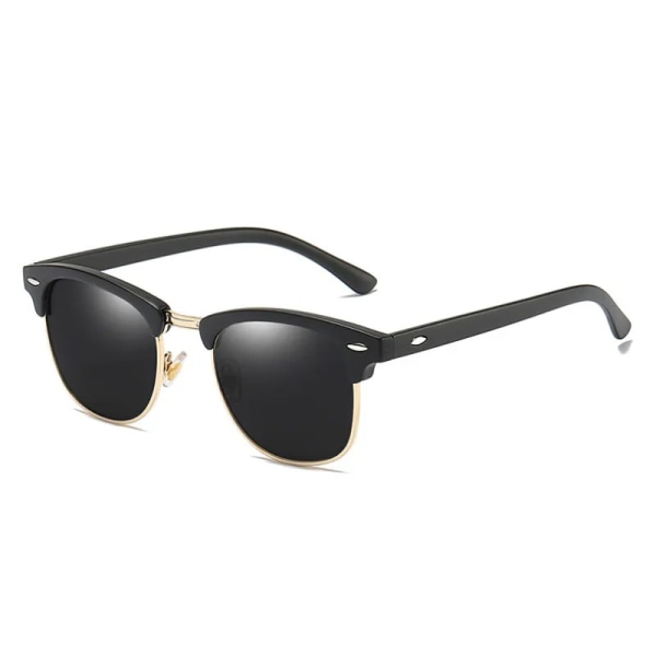 Klassiska halvkantlösa polariserade solglasögon 2021 Herr Kvinnor Fyrkantiga Solglasögon Herr Oculos De metallram solglasögon solskydd Black silver