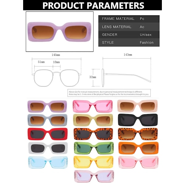 Mode Vintage Fyrkantiga Solglasögon Dam Gradient Tea Solglasögon Sommar Resa Retro Glasögon Män Oculos De Sol Feminino rose red with pouch and cloth
