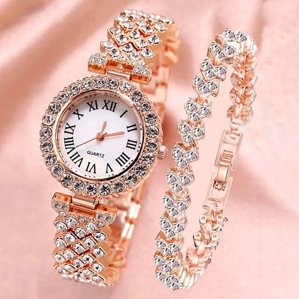 Watch för damklockor 2023 Set produkterna Watch Lyxmärke Reloj Mujer Watch diamant stålband Sliver-1pc