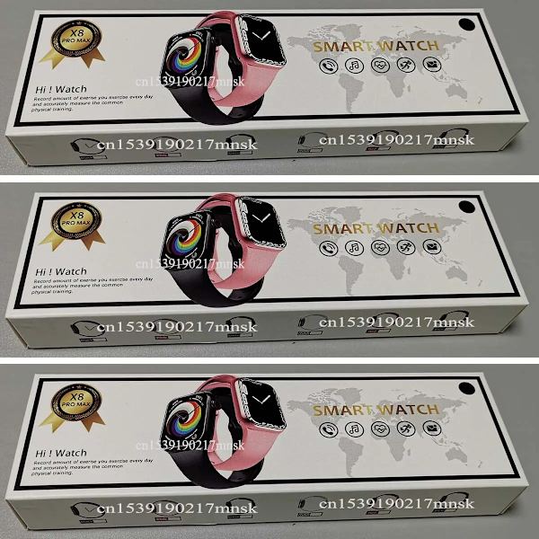 Ny Smart Watch X8 Pro Max Smart Watch Ultra Series 8 Damer Watch GPS Tracker Fitness för IOS Android-telefon Pk hk9 pro Pink Original Box