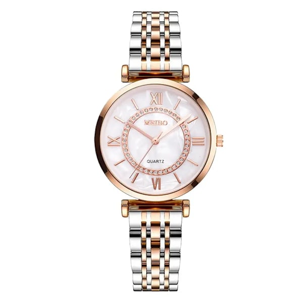 Dam Lyx Kristall Dam Armband Klockor Toppmärke Mode Diamond Dam Quartz Watch Steel Kvinnlig Armbandsur Gold