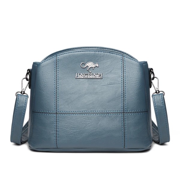 Små crossbody-väskor i massivt läder för kvinnor Nya enkel väska med flera fickor, designer Casual axelväskor Sac A Main Blue-1