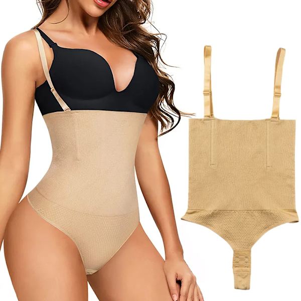 Stringtrosa Body Shapewear Kvinnor Underbyst Body Shaper Magkontroll Bantning Underkläder Push Up Butt Lifter Magformare Korsett Nude L
