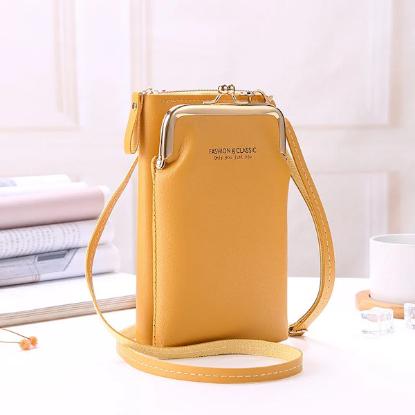 Kvinnor Telefon Crossbody Väska Pu Läder Mini Shoulder Messenger Bag Rese Bärbar myntväska Kortväska Väskor för flickor Plånböcker B Deep Gray