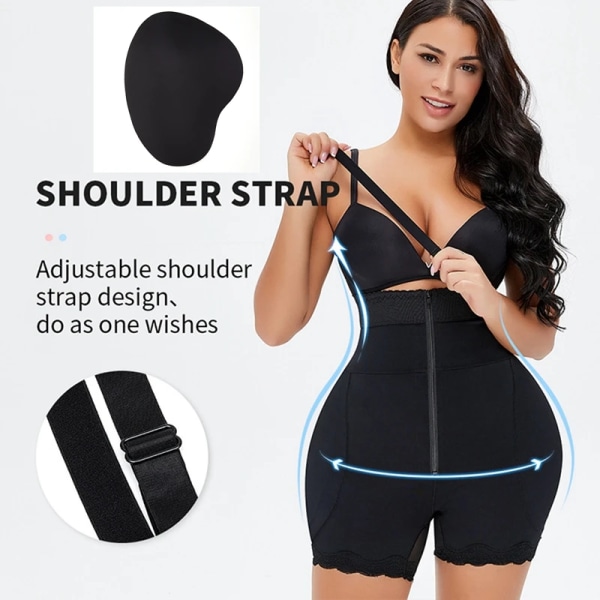 Kvinnor Höftkuddar Waist trainer Kroppsformare Fake Buttock Enhancer Booty Butt Lifter Shapewear Justera Modellering Rem Mag Trosor Black A446 S