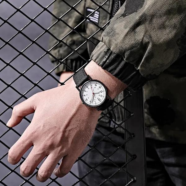Mode självlysande klockor för män Lyxdesign herrklockor Lysande Hand Wind Alloy Herr Watch Reloj Digital Hombre White