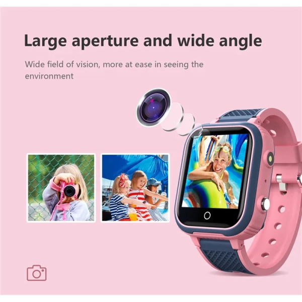 4G Kids Smart Watch Telefon GPS Tracker Barn watch på Vattentät videosamtal Fjärrlyssna GPS LBS WIFI med hebreisk klocka CE L21 LT21 PINK