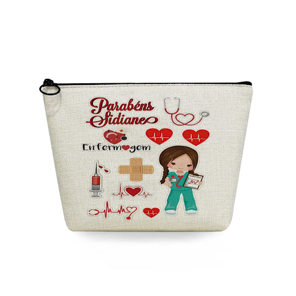 Bärbara kvinnor Designer Organizer Mode kosmetiska väskor Tecknad Tandläkare Sjuksköterska Print Värmeöverföring Resor Toalettväska Sminkväska sn4538 Nurse Bag