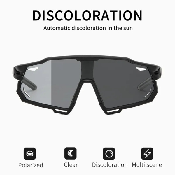 Polariserade sportglasögon fotokromatiska cykelglasögon för män och damer MTB cykling UV400 Solglasögon Road Goggles Cykelglasögon B4