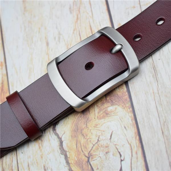 Herrbälte Koläderbälte för män Svart/lila/grönt/kaffe/blått/rött 3,8 cm brett byxbälte för jeans Lyxigt designerbälte Red 115CM