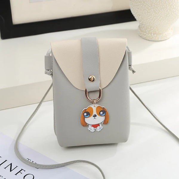 Damer Mini Shoulder Mobiltelefon Ringer Axelväskor för kvinnor Sacoche Small Square сумка Portmonnäer och handväskor Damska Summer Gray d