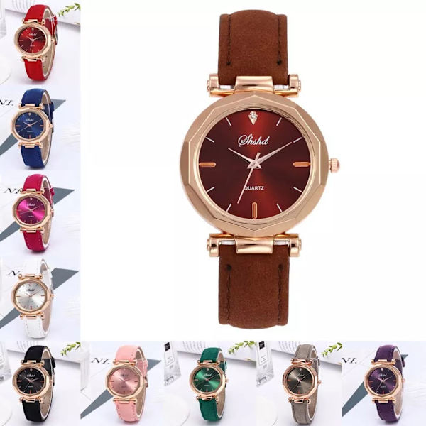 Damklockor Lyxigt läder Casual Watch Quartz Armbandsgaranterade klockor Kristallarmbandsur Reloj Mujer Zegarek Damski GN