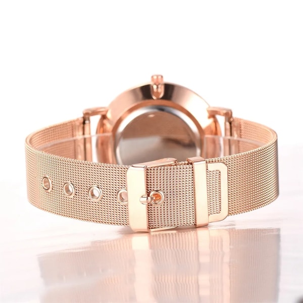 Watch Roséguld Watch 2020 mesh för kvinnor ultratunt moderelojes para mujer lyxarmbandsur reloj mujer K