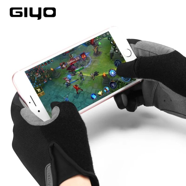 GIYO S-05 Vinter Helfinger Ridhandske Vindtät Varm Antisladd Andas Sporthandskar Cykelutrustning Black L