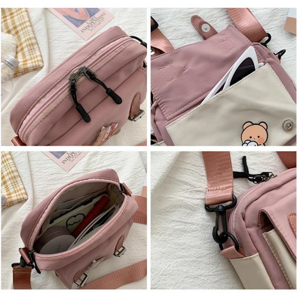 Vinter Ny canvas damväska Modebälte Dekorativ tygväska i koreansk stil diagonal liten väska Bungy Bag blue