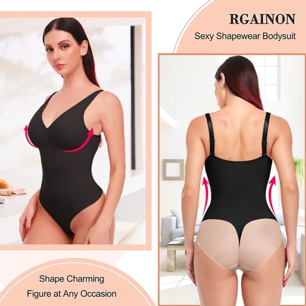 Helkroppsformare för kvinnor Shapewear Magekontroll Body Slimming Underkläder Waist trainer Body Shaper Ryggkontroll Nude S