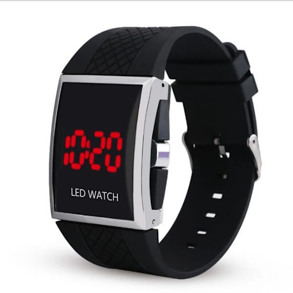 Watch 2021 Mode Digital Armbandsur Sportklockor För Herr Elektronisk klocka Led watch Väckarklocka Zegarek Lover Klockor Black Red