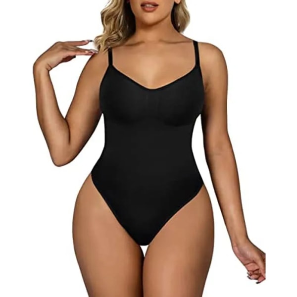 Body Shapewear Kvinnor Helkroppsformare Magkontroll Höft Rumplyftare Korsett Lår Reduktiv Bantning Waist Trainer Underkläder Black thongs XL 75-82kg