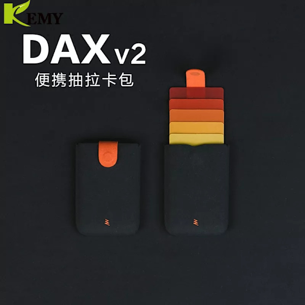 New Arrival DAX V2 Mini Slim Przenośne Posiadacze Kart Wyciągnięty Projekt Portfel Męski Gradient 5 Kart Pieniądze Krótkie Toreb V1 gray and red