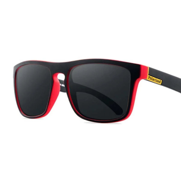 Polariserade solglasögon Man Sport Märke Modedesigner Solglasögon Man Kvinna Kvadratisk Utomhuskörning Oculos De Sol Masculinos Black Red Gray black