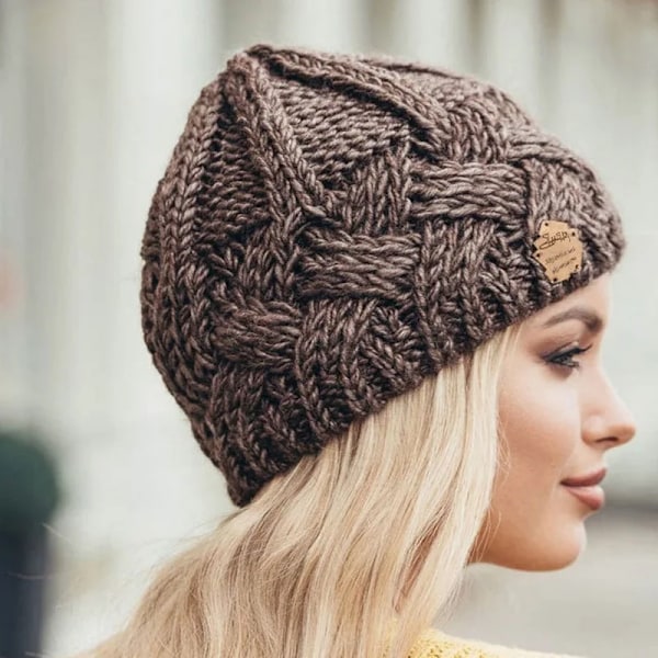 Nya Vintermössor Dammode Stickad Beanie Virkad Skullies Hatt Höst Utomhus Varma Beanies Mössor Vilda Tillbehör  N pink