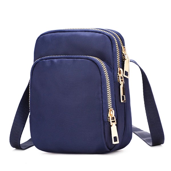 Mode Kvinnor Crossbody Dragkedja Mobiltelefon Axelväska Dam Kvinnlig Multifunktionshandväska Handväska Ny Hot dark blue