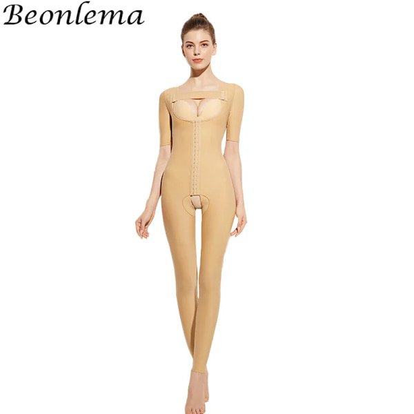 Dam Fajas Colombianas Medical Grade Body Postpartum Helkroppsformare Snap-stängning Shapewear Post Fettsugningskorsett Black M
