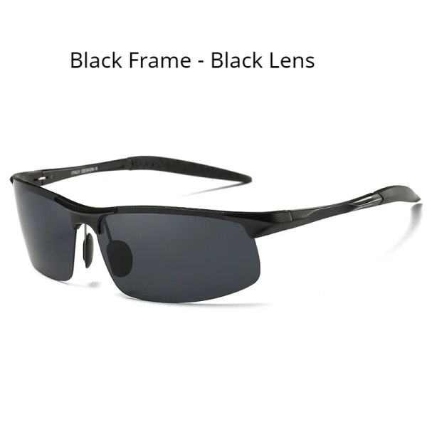 AORON Polarized Solglasögon Herr Klassiska Sportkörning Solglasögon UV400 Lyxiga Solglasögon av aluminiumram för män Black Black Original Zipper Case