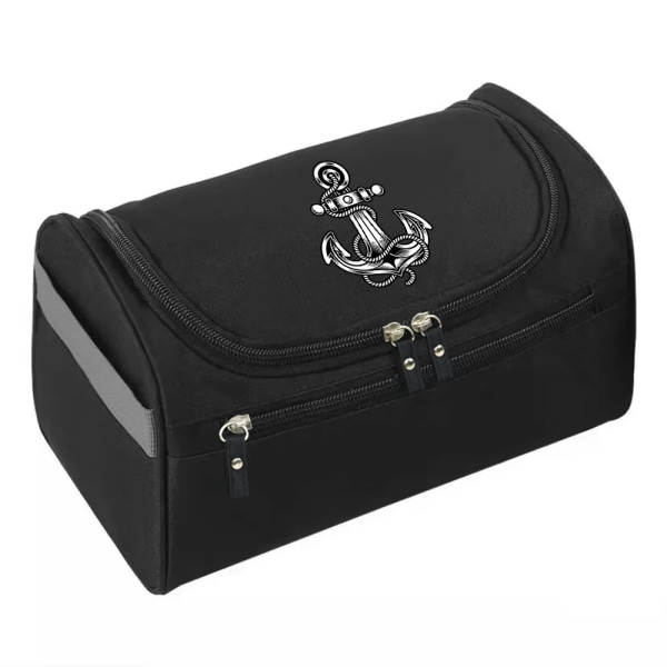 2022 MakeUp Wash Pouch Dam Resetoalettväska Hook Up Kosmetikväskor Män Dragkedja Handväska Case Skull Print Organizer 6Skull004