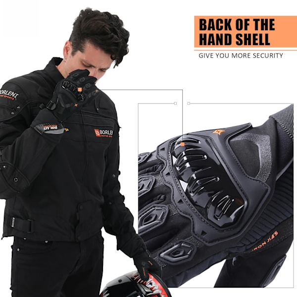 Iron Jia'S Vinter Motorcykelhandskar Varma Vattentäta Skyddande Guantes Moto Pekskärm Motorcykelkörning Motosiklet Eldiveni JIA03-Black XL