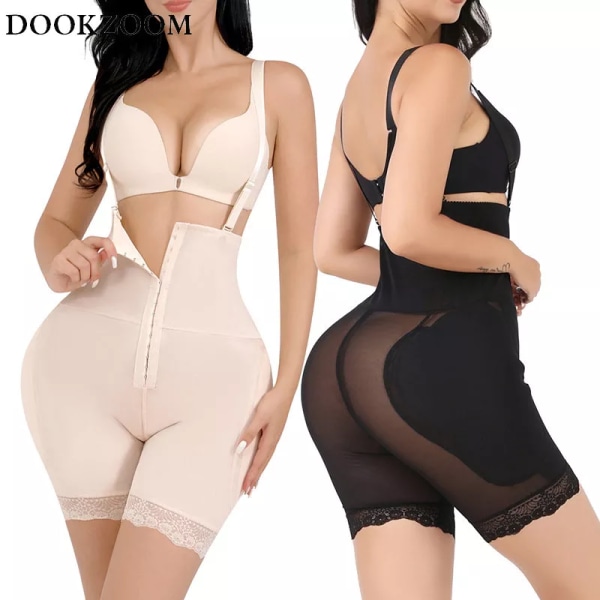 Waist trainer Body Shaper Body Shapewear Magekontroll Underkläder Falska skinkor Höftkuddar Enhancer Axelremmar Smalare Buckle Black Style A L