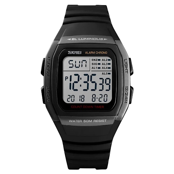 SKMEI Mode Herr Klockor Vattentät Sport Digital LED Alarm Chrono Elektronisk Klocka Man Student Armbandsur Relogio Masculino Titanium