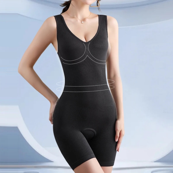 Bantning Body Kvinnor Öppen gren Shapewear Korsett Body Shaper Modellering Underkläder Rumplyftare Magkontroll Trosor Underkläder Black 5XL 95-110kg