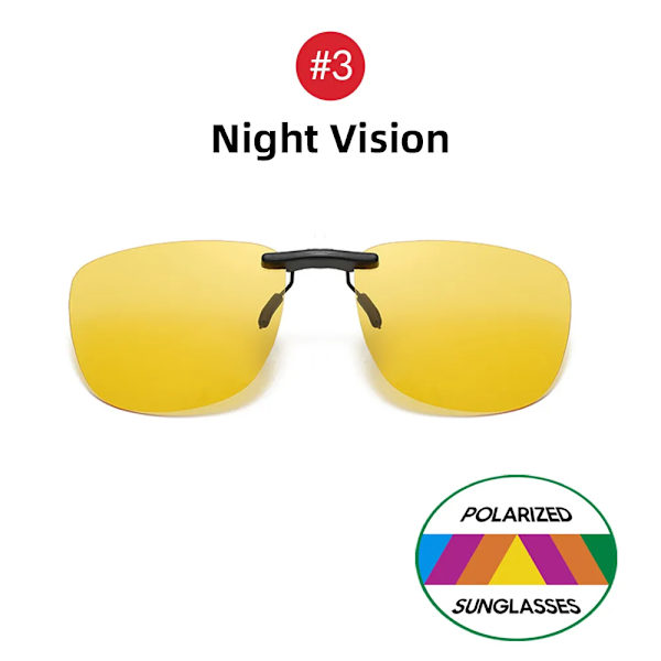 VIVIBEE Men Driving Clip On Solglasögon för Myopia Glasögon Polarized Women Square Night Vision Fishing UV400 Solglasögon 3 Night Vision with case
