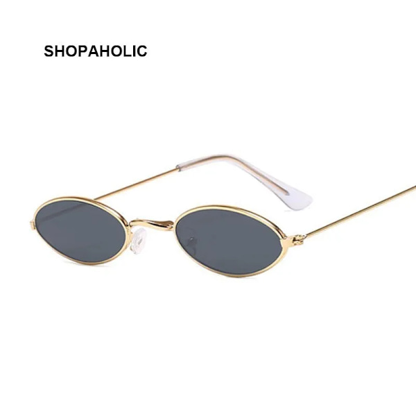 Retro Små Runda Solglasögon Kvinna Märkesdesigner Svarta Solglasögon För Damer Alloy Kvalitet Solglasögon Kvinna Oculus De Sol GoldGray