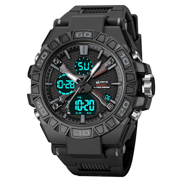 Ny STRYVE- watch för män högkvalitativ digital-analog Dual Movement 5ATM vattentäta klockor Mode sport watch 8025 8026 black
