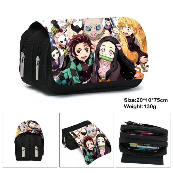 Anime Demon Slayer Kimetsu No Yaiba Case Dragkedja Sminkväska Penna Brevpapper Väskor Catoon Pencil Box kvinna Kosmetikväska fgqbbgmzrs09