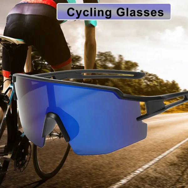 Sportglasögon Cykling Solglasögon Cykel Motorcykel Solglasögon UV-skydd Vindtät Färgglada glasögon Vandring Löpning Glasögon Black Blue