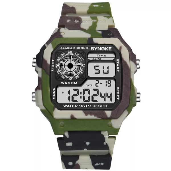 SYNOKE Herr Utomhussportklockor Multifunktion Business Vattentät Man Armbandsur Digital Watch Väckarklocka 2022 Upgraded TPU D