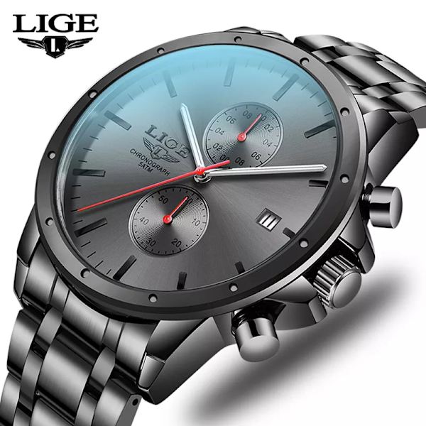 2021 Ny Watch Lyx Toppmärke Militärsvart Quartz Klockor Herr Vattentät Kronograf Sport Lysande Armbandsur Black blue M